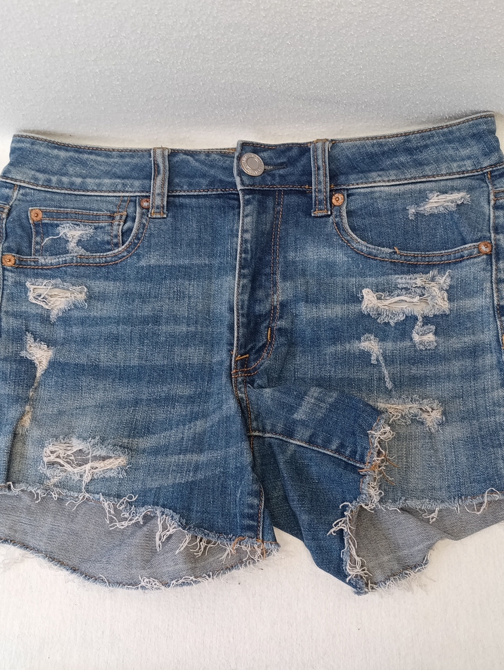 American Eagle Outfitters Distressed Blue Denim Cutoff Shorts